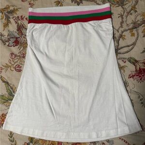 2000s Y2K tube top White Tank Top with Red, pink and Green Accents